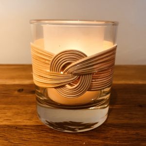 Verre à bougie noeud rosace ronde